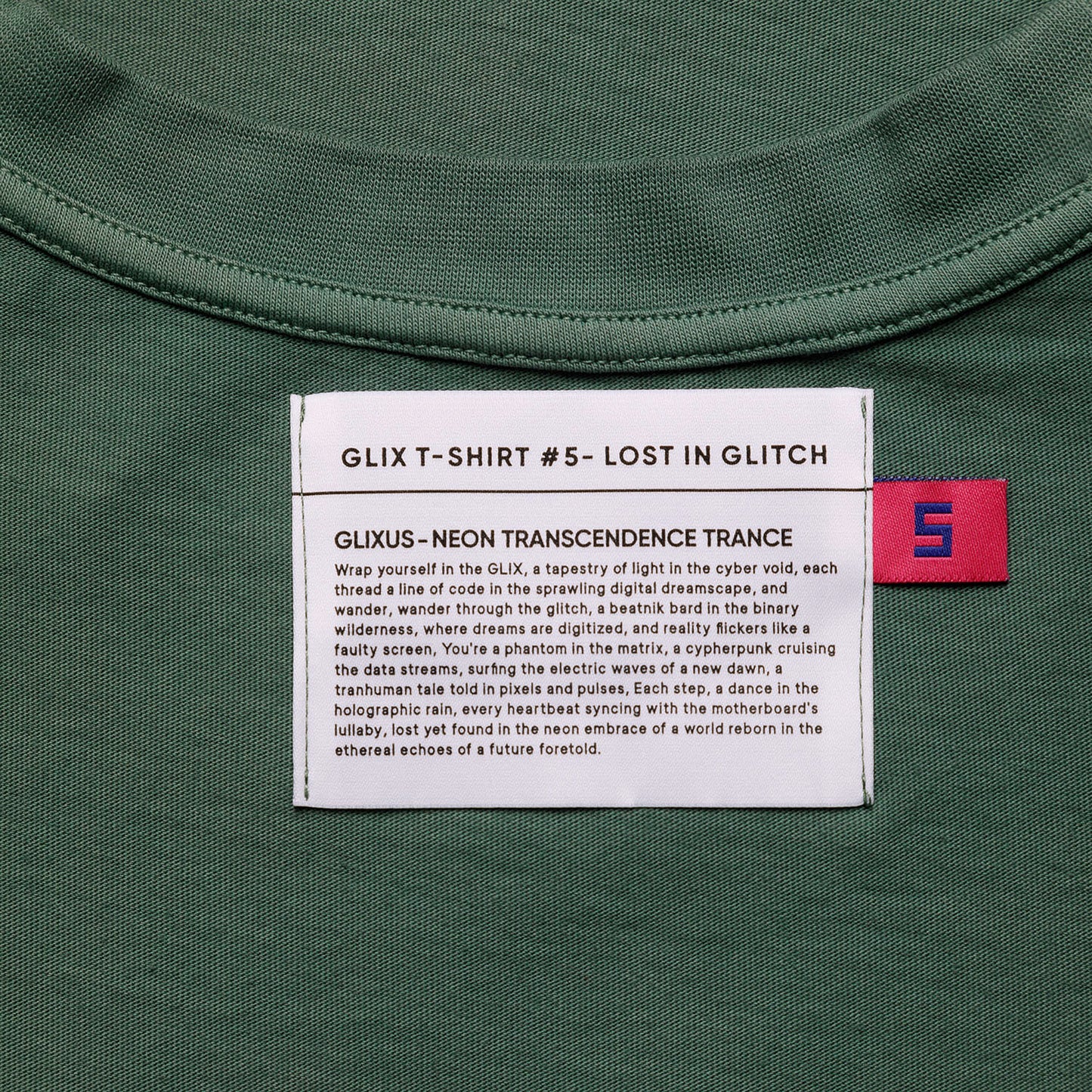 GREEN OVERSIZE T-SHIRT - LOST IN GLITCH