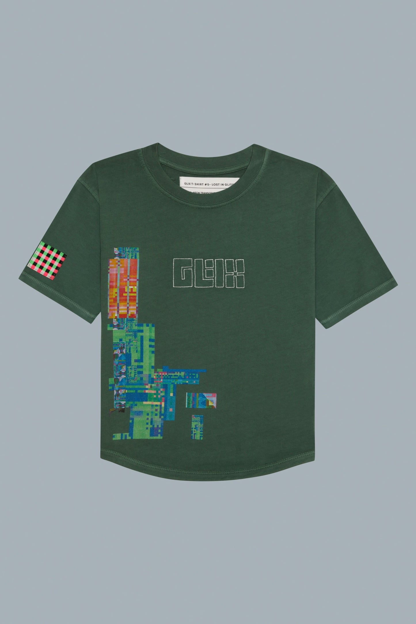 GREEN CROP TOP BABY TEE - LOST IN GLITCH