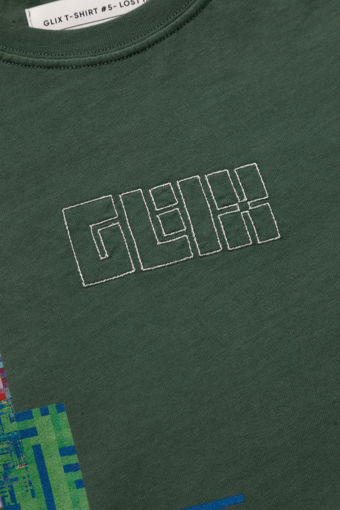 GREEN CROP TOP BABY TEE - LOST IN GLITCH