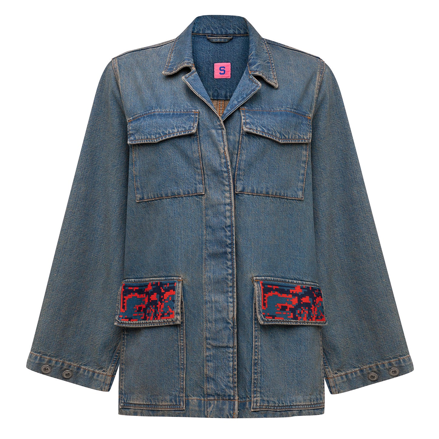 DENIM OVERSIZE JACKET - CORAL BIOME