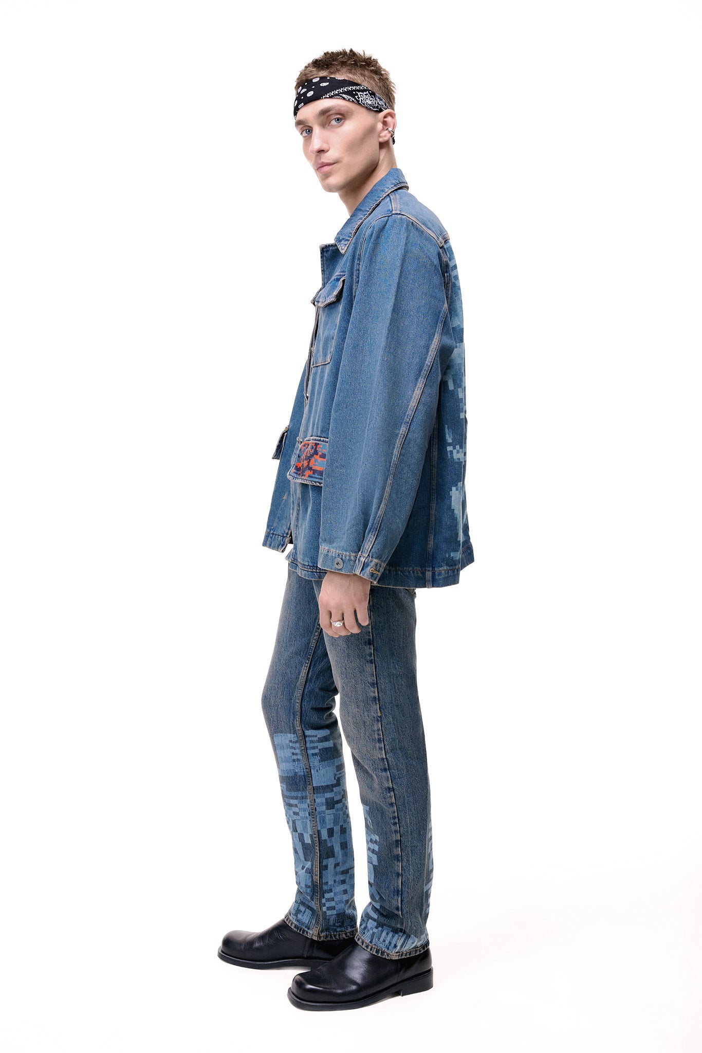 DENIM OVERSIZE JACKET - CORAL BIOME