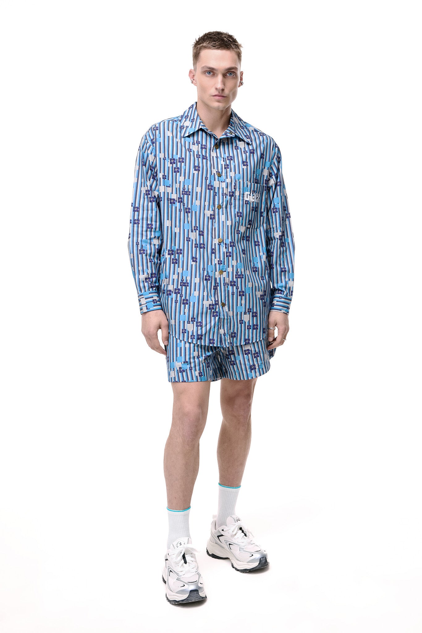 BUTTON DOWN SHIRT - WATER CRACKLE