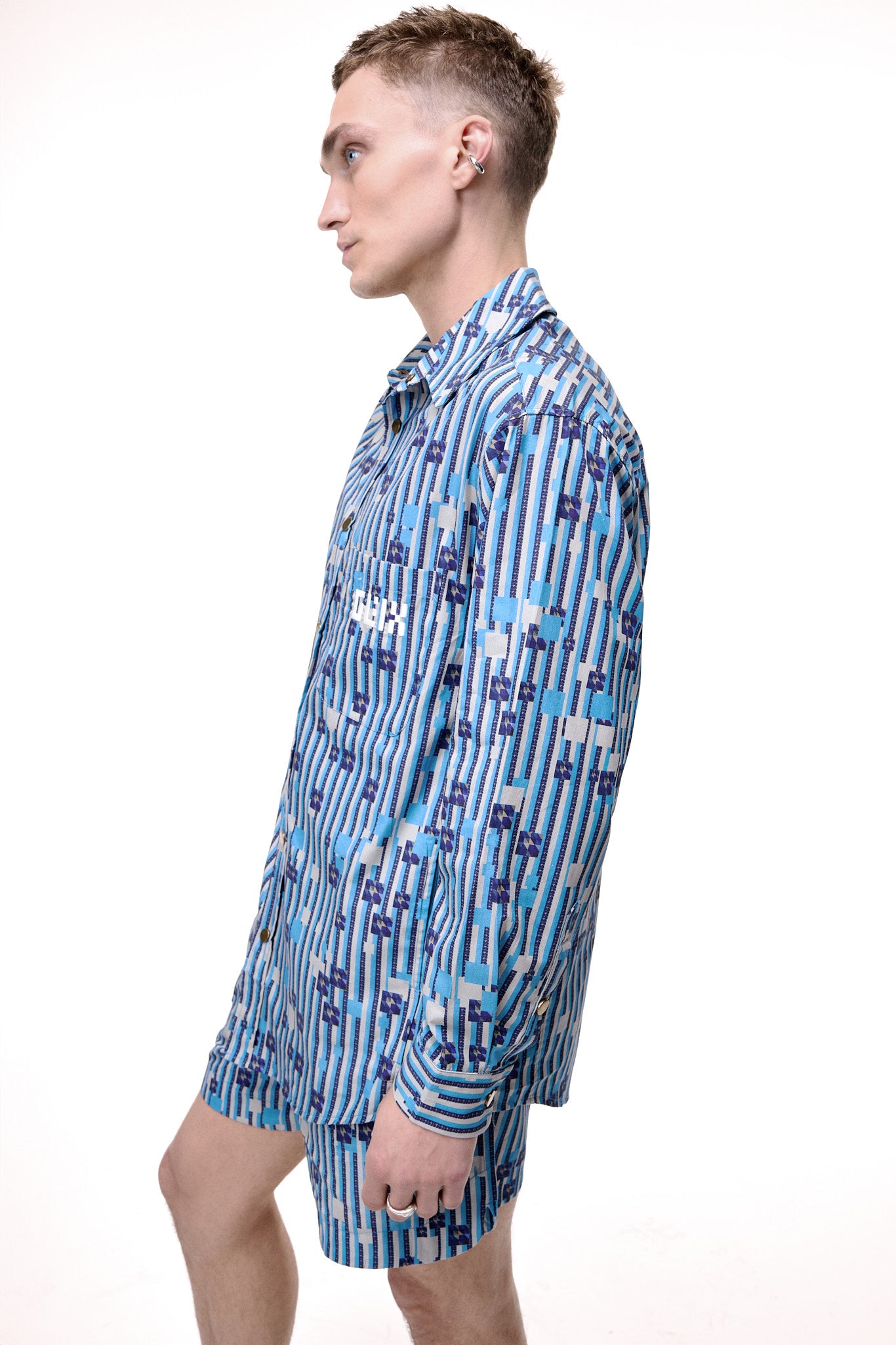 BUTTON DOWN SHIRT - WATER CRACKLE