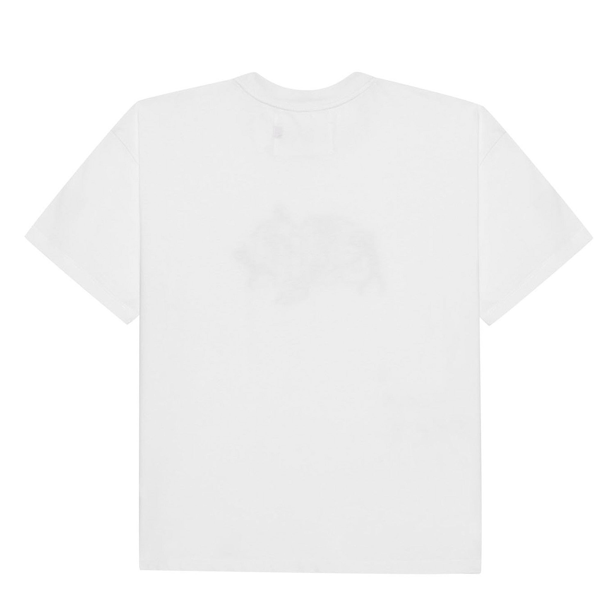 Back flat lay of the white GLIX oversized t-shirt, showing a clean, minimalist design .