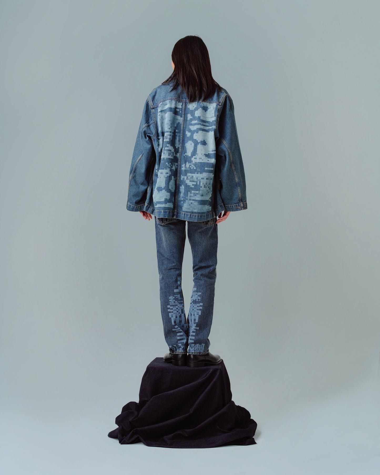 DENIM OVERSIZE JACKET - CORAL BIOME